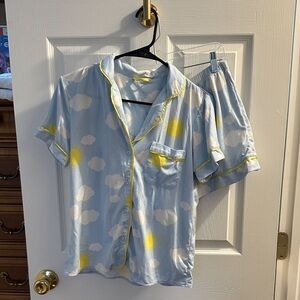 Kate Spade Blue and Yellow Cloud Pajama Set